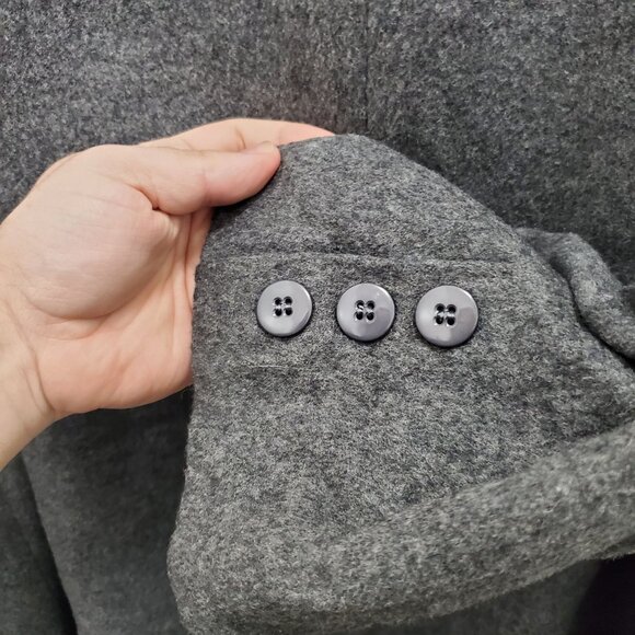 Neiman Marcus Vintage Union Gray‎ Wool Double Breasted Long Winter Coat Plus XXL - Picture 3 of 10